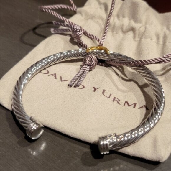 David Yurman 14k Gold X Classic Cable Station Bracelet 5mm - Picture 6 of 6